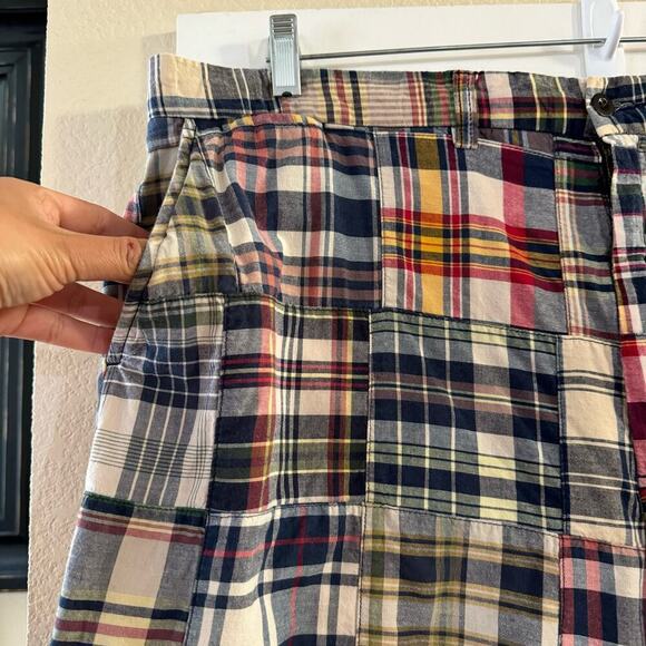 Polo Ralph Lauren Madras Plaid Patchwork Shorts Classic 9" Men's Size 42 - Picture 9 of 10